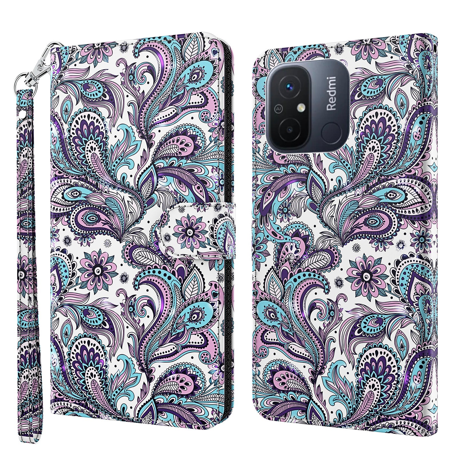 For Xiaomi Redmi 11A 4G / 12C 4G PU Leather Flip Phone Case 3D Pattern Printing Stand Wallet Cover