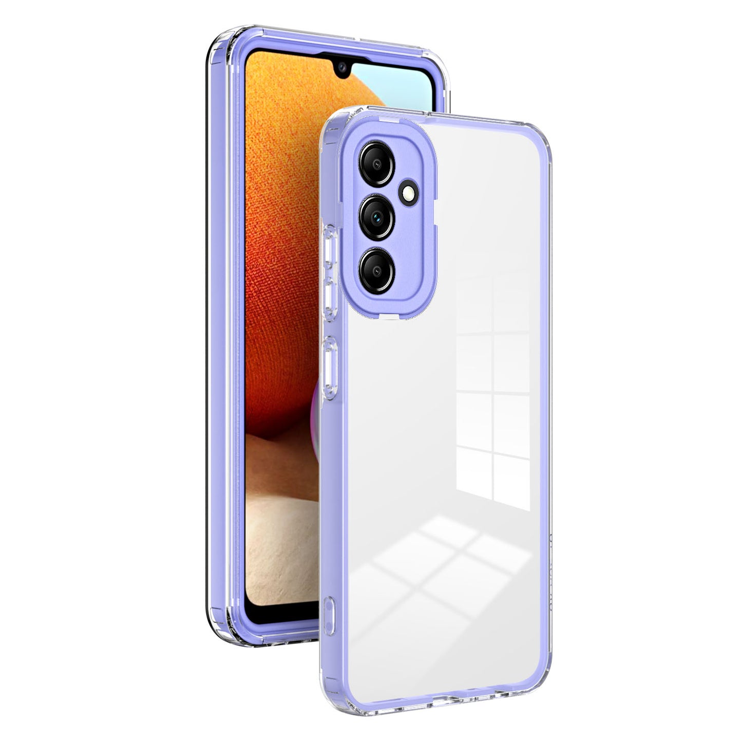 For Samsung Galaxy A34 5G Camera Protection 3-in-1 Transparent Cover TPU + PC Drop-proof Phone Case