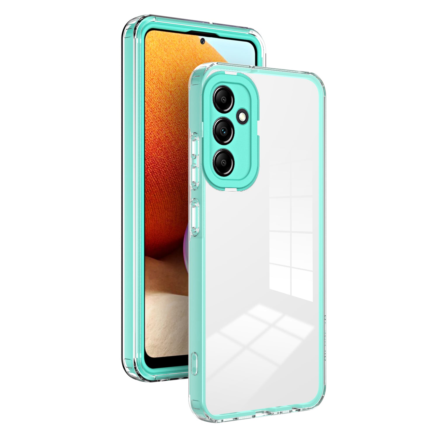 For Samsung Galaxy A54 5G 3-in-1 Transparent Back Cover Anti-scratch TPU + PC Phone Case