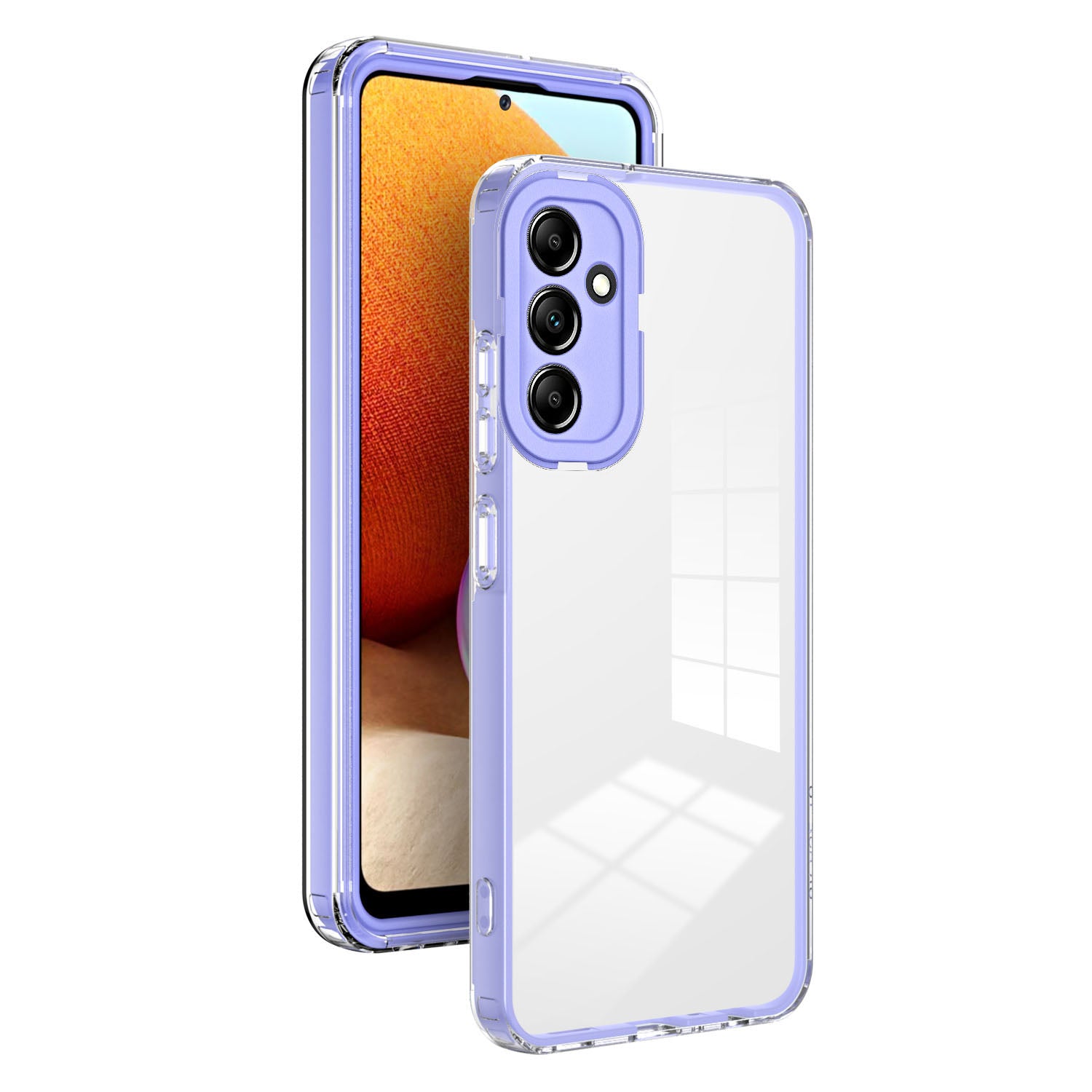 For Samsung Galaxy A54 5G 3-in-1 Transparent Back Cover Anti-scratch TPU + PC Phone Case