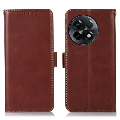 For OnePlus Ace 2 5G / 11R 5G RFID Blocking Phone Cover Stand Wallet Genuine Cowhide Leather Case