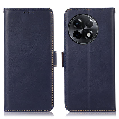 For OnePlus Ace 2 5G / 11R 5G RFID Blocking Phone Cover Stand Wallet Genuine Cowhide Leather Case