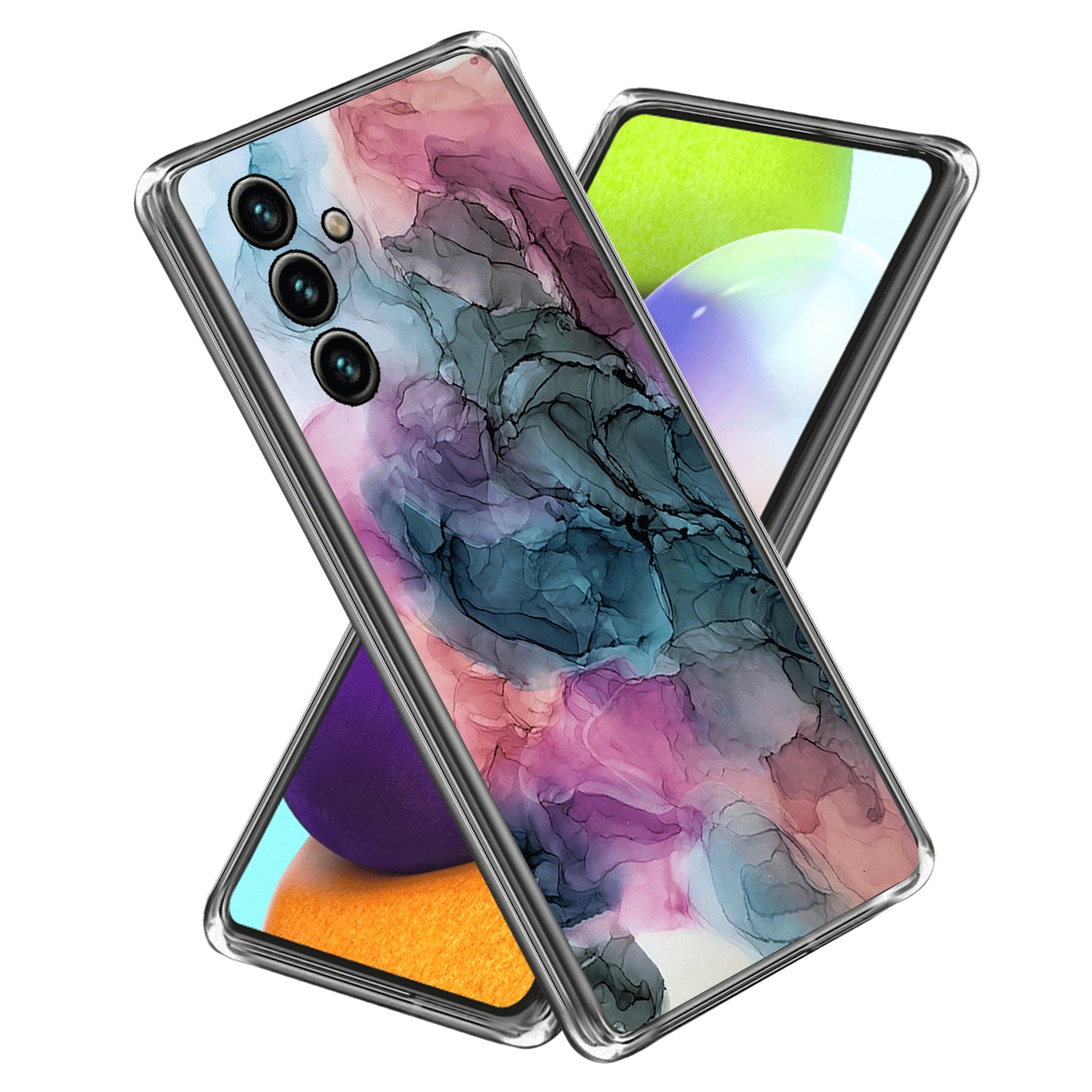 For Samsung Galaxy A34 5G Phone Case Abstract Marble Printed IMD TPU Protective Cover