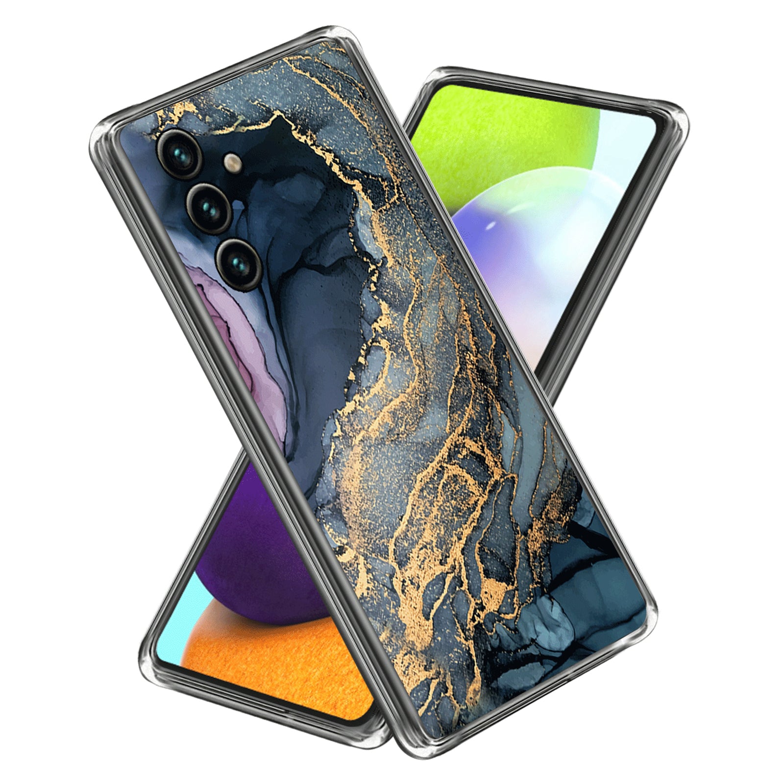 For Samsung Galaxy A34 5G Phone Case Abstract Marble Printed IMD TPU Protective Cover