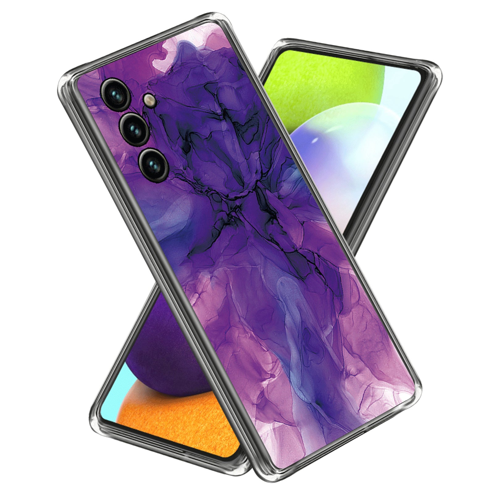 For Samsung Galaxy A34 5G Phone Case Abstract Marble Printed IMD TPU Protective Cover