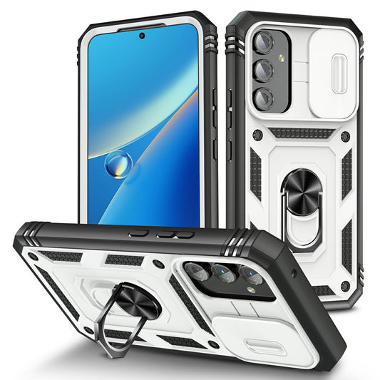 For Samsung Galaxy A54 5G PC TPU Case Kickstand Shockproof Cover with Card Slot, Lens Guard