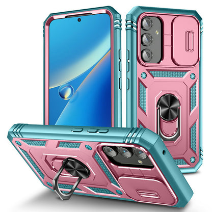 For Samsung Galaxy A54 5G PC TPU Case Kickstand Shockproof Cover with Card Slot, Lens Guard