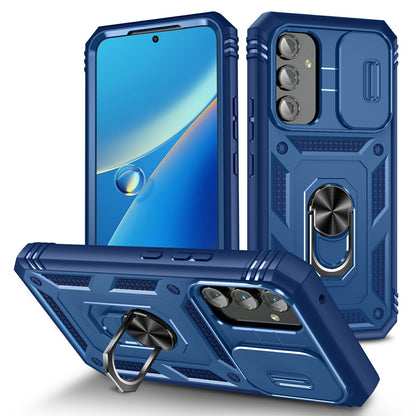 For Samsung Galaxy A54 5G PC TPU Case Kickstand Shockproof Cover with Card Slot, Lens Guard