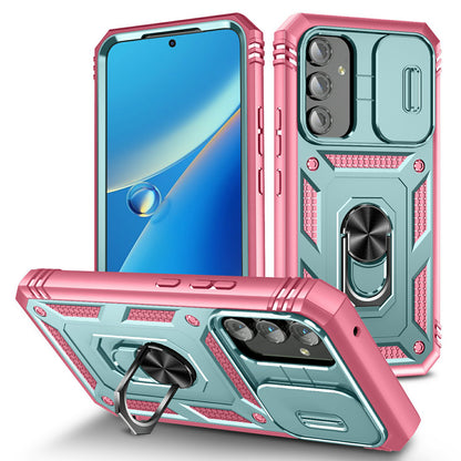 For Samsung Galaxy A54 5G PC TPU Case Kickstand Shockproof Cover with Card Slot, Lens Guard