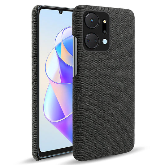 For Honor X7a 5G Cloth Coated PC Phone Case Solid Color Anti-scratch Hard Cell Phone Cover
