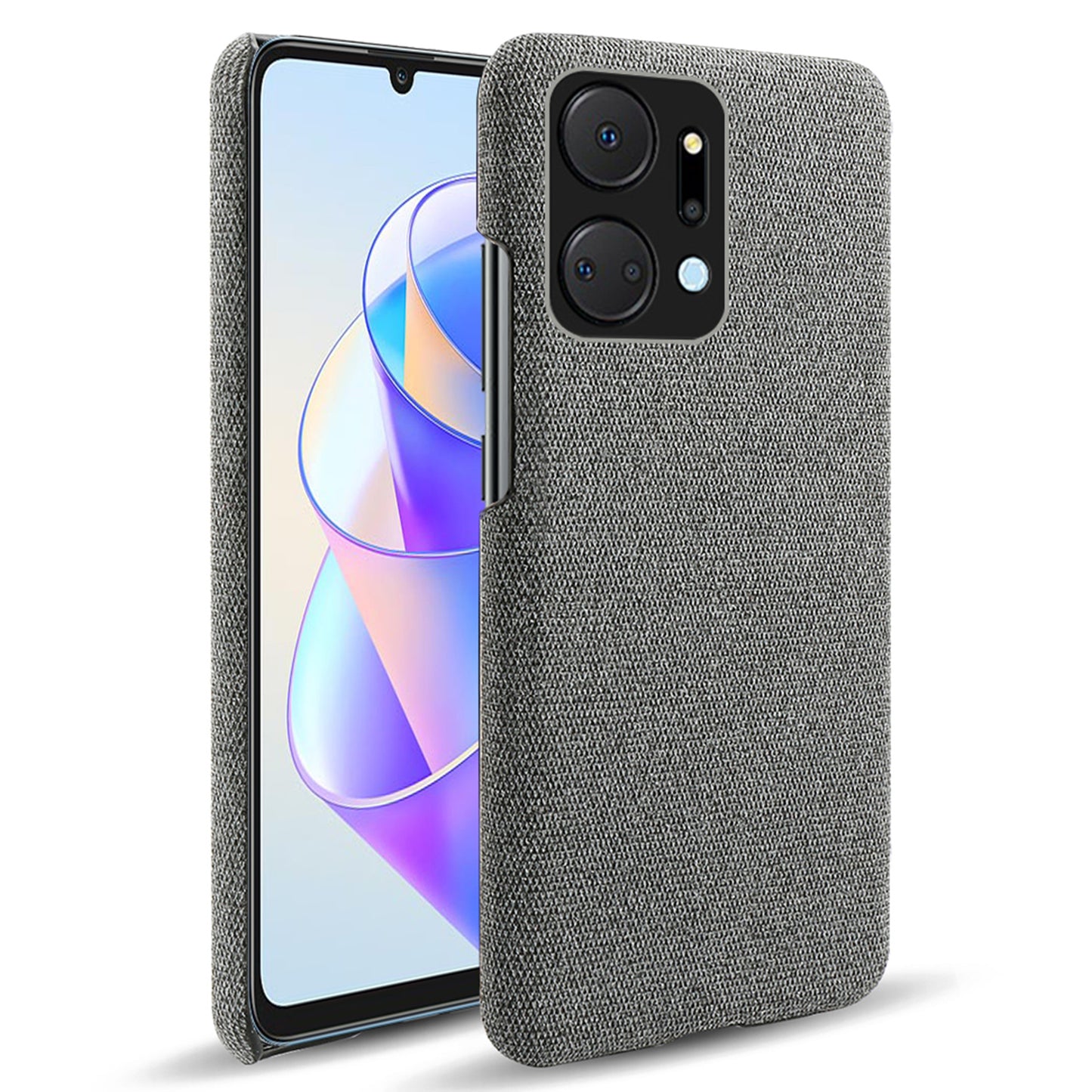 For Honor X7a 5G Cloth Coated PC Phone Case Solid Color Anti-scratch Hard Cell Phone Cover