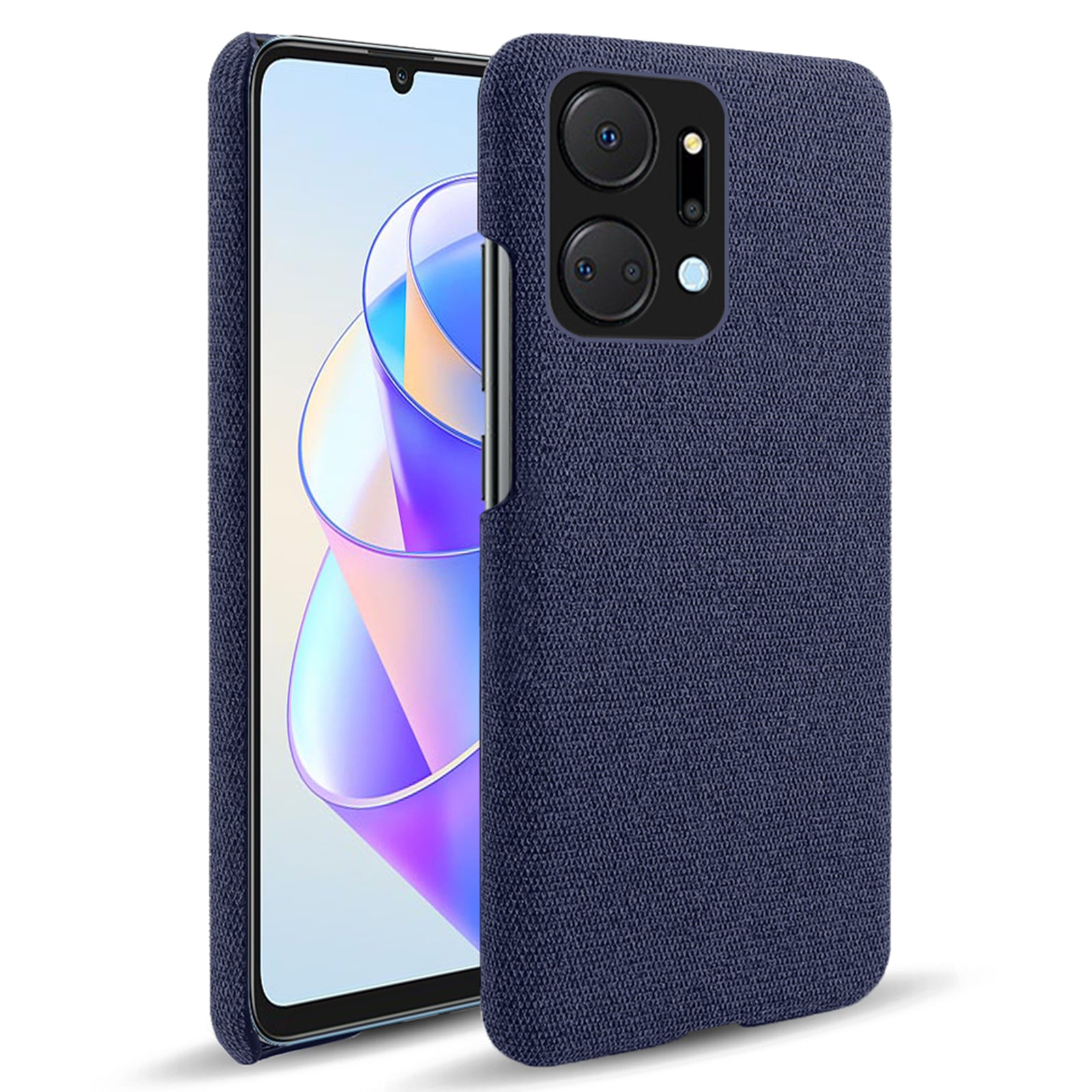 For Honor X7a 5G Cloth Coated PC Phone Case Solid Color Anti-scratch Hard Cell Phone Cover