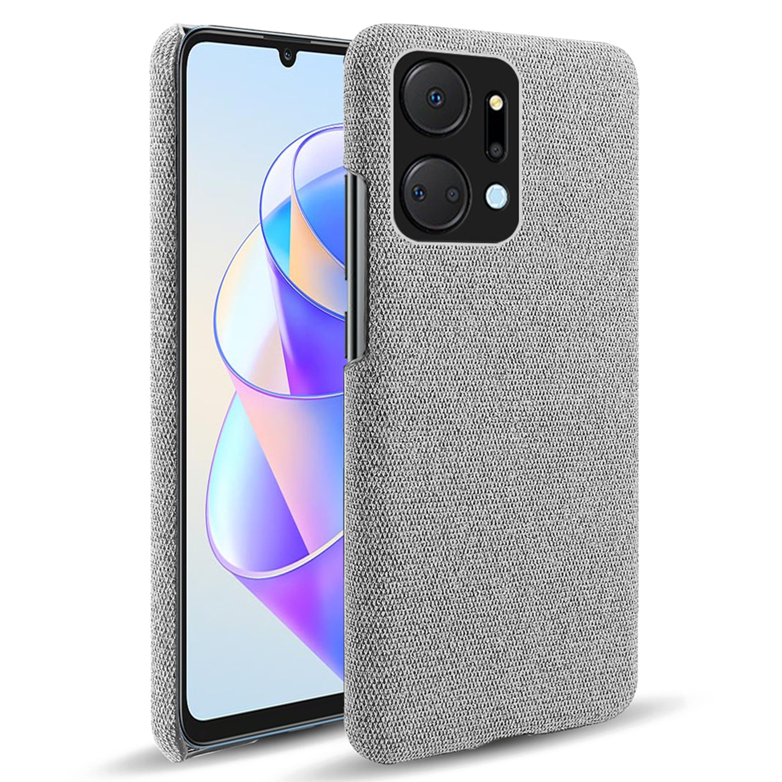 For Honor X7a 5G Cloth Coated PC Phone Case Solid Color Anti-scratch Hard Cell Phone Cover