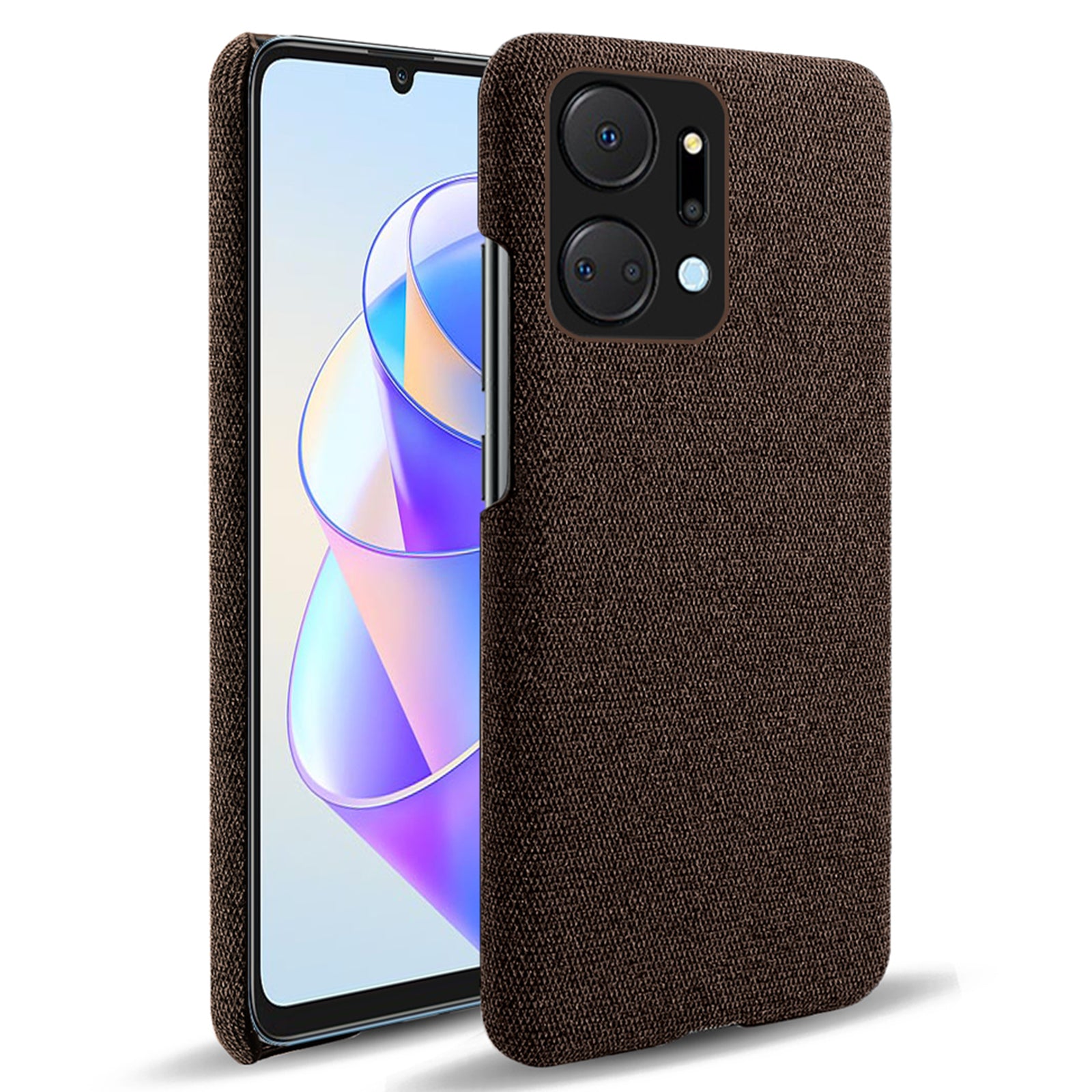 For Honor X7a 5G Cloth Coated PC Phone Case Solid Color Anti-scratch Hard Cell Phone Cover