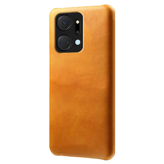 For Honor X7a 5G Calf Texture Cell Phone Cover Anti-scratch PU Leather Coated PC Mobile Phone Case