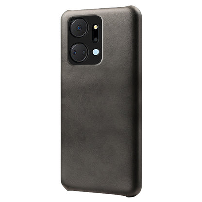 For Honor X7a 5G Calf Texture Cell Phone Cover Anti-scratch PU Leather Coated PC Mobile Phone Case