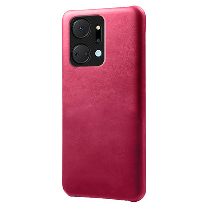 For Honor X7a 5G Calf Texture Cell Phone Cover Anti-scratch PU Leather Coated PC Mobile Phone Case