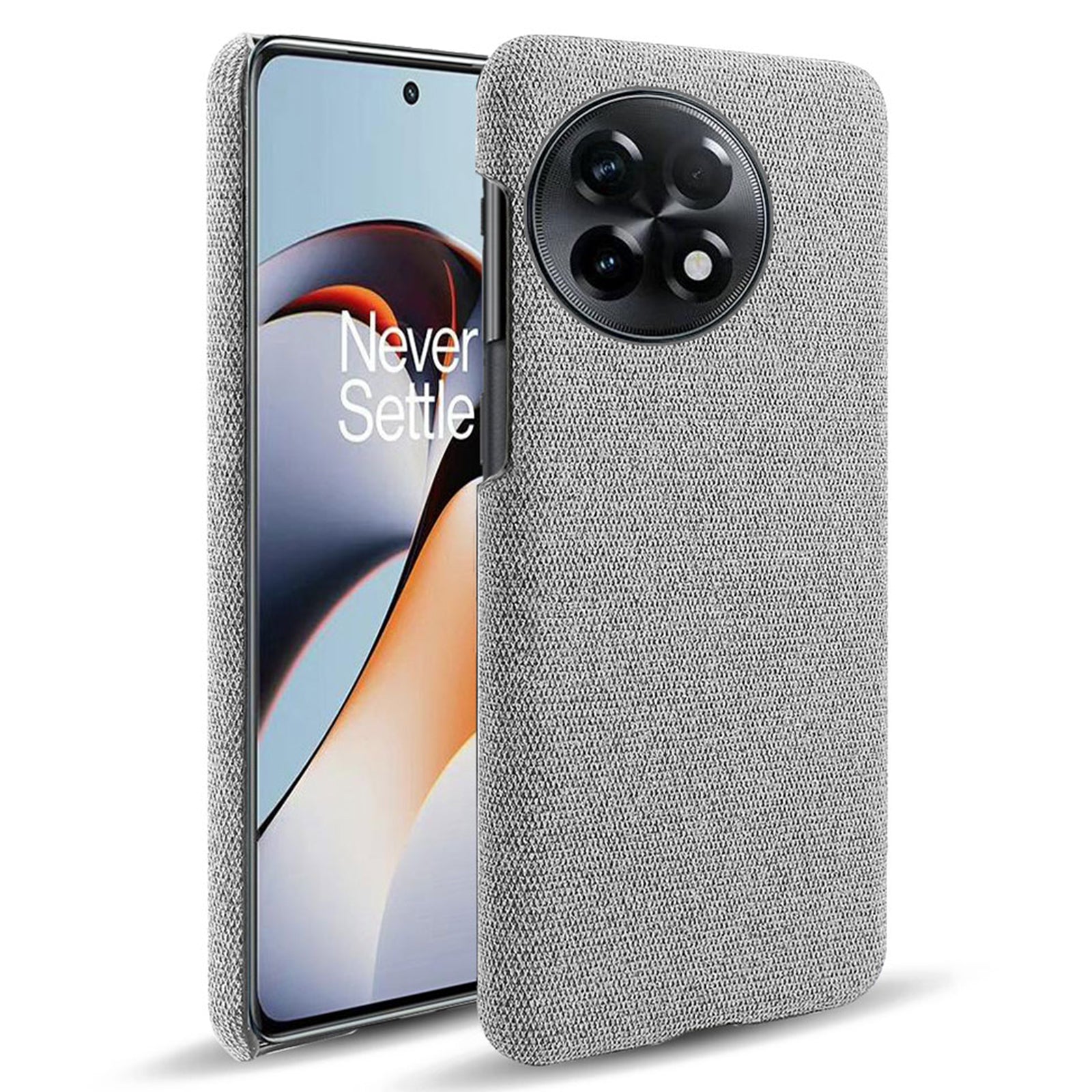 Cloth Texture Smartphone Cover for OnePlus 11R 5G / Ace 2 5G , Solid Color Hard PC+Cloth Anti-scratch Case