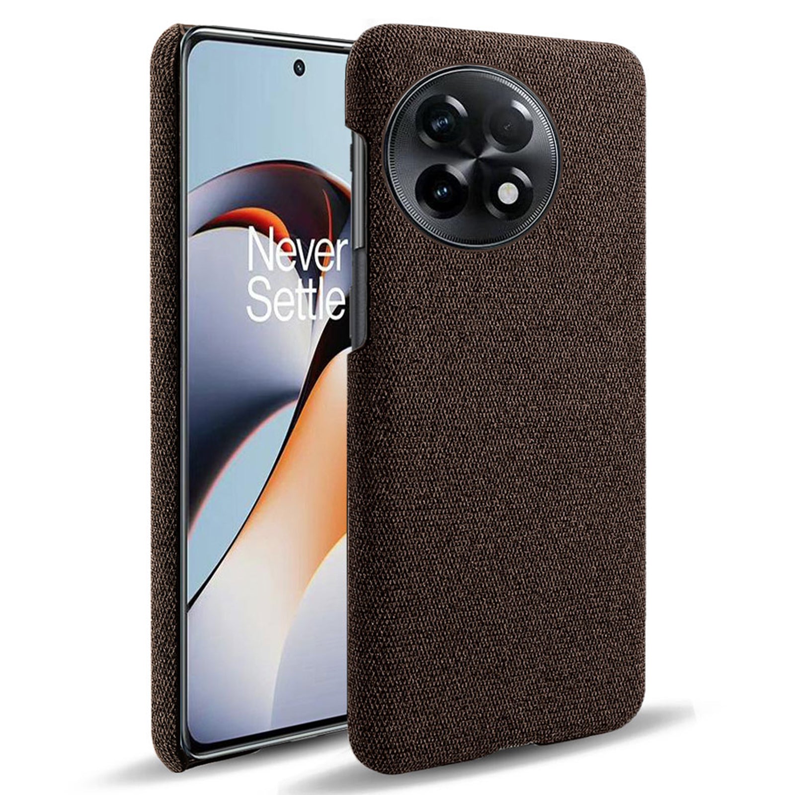 Cloth Texture Smartphone Cover for OnePlus 11R 5G / Ace 2 5G , Solid Color Hard PC+Cloth Anti-scratch Case
