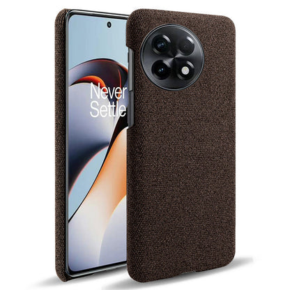Cloth Texture Smartphone Cover for OnePlus 11R 5G / Ace 2 5G , Solid Color Hard PC+Cloth Anti-scratch Case