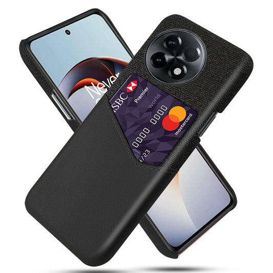 For OnePlus Ace 2 5G / 11R 5G Phone Case Cloth Texture PU Leather+PC Phone Cover with Card Slot