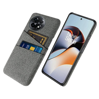 For OnePlus Ace 2 5G / 11R 5G Cloth Texture Phone Back Cover Cellphone Protective Case with 2 Card Slots