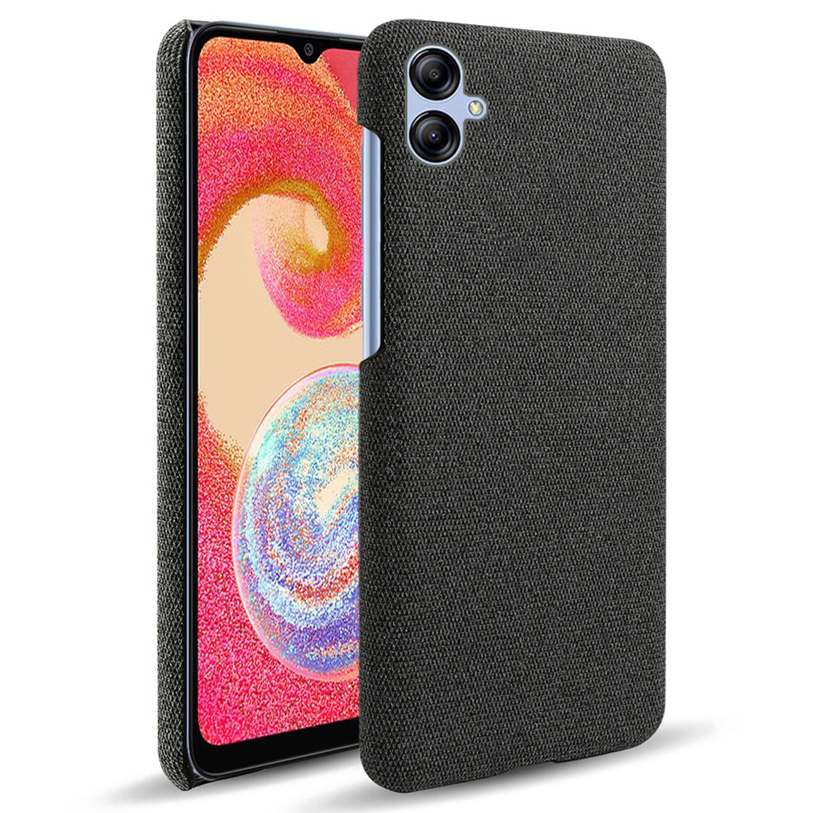 For Samsung Galaxy A04e 4G / F04 4G / M04 4G Phone Case Solid Color Hard PC+Cloth Phone Cover
