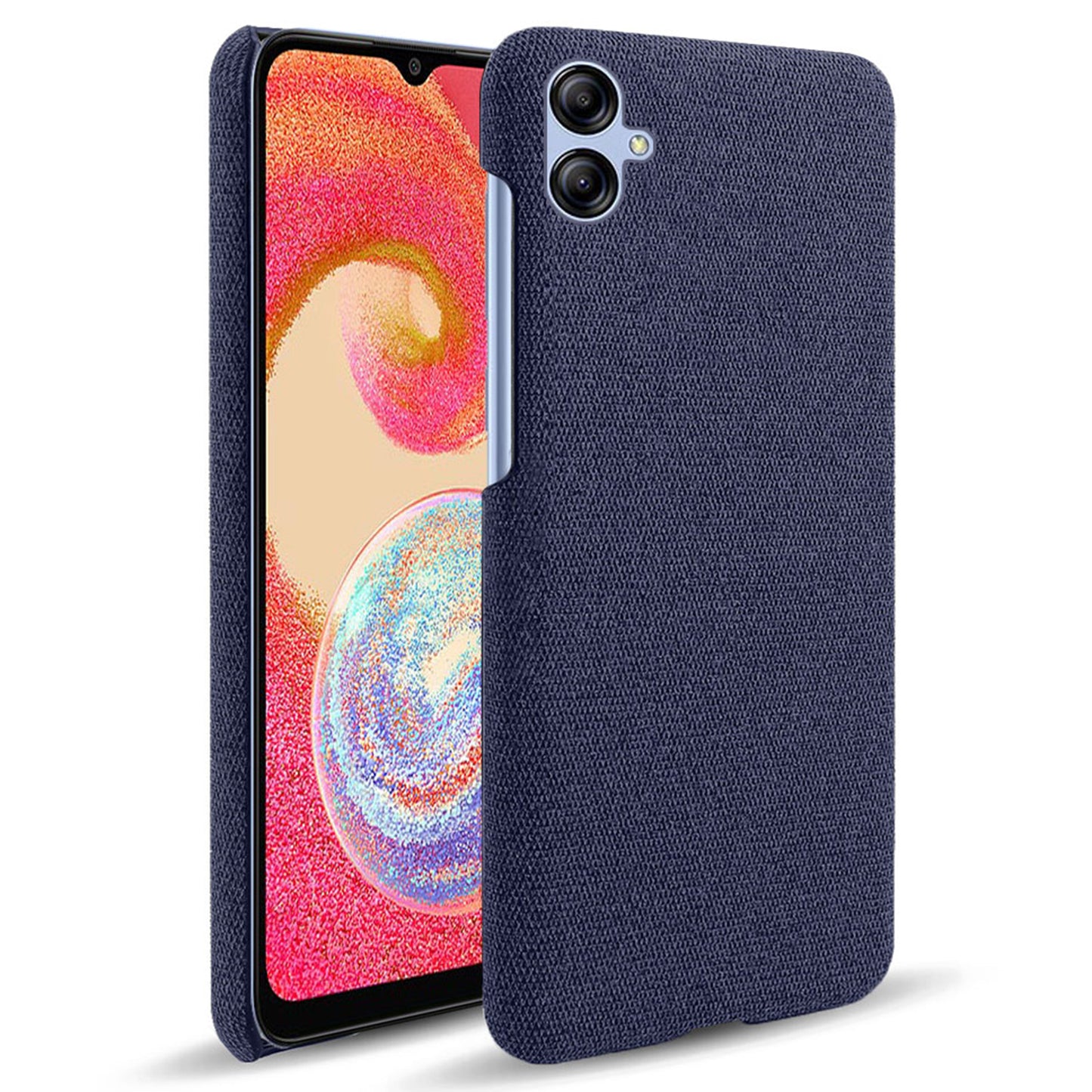 For Samsung Galaxy A04e 4G / F04 4G / M04 4G Phone Case Solid Color Hard PC+Cloth Phone Cover