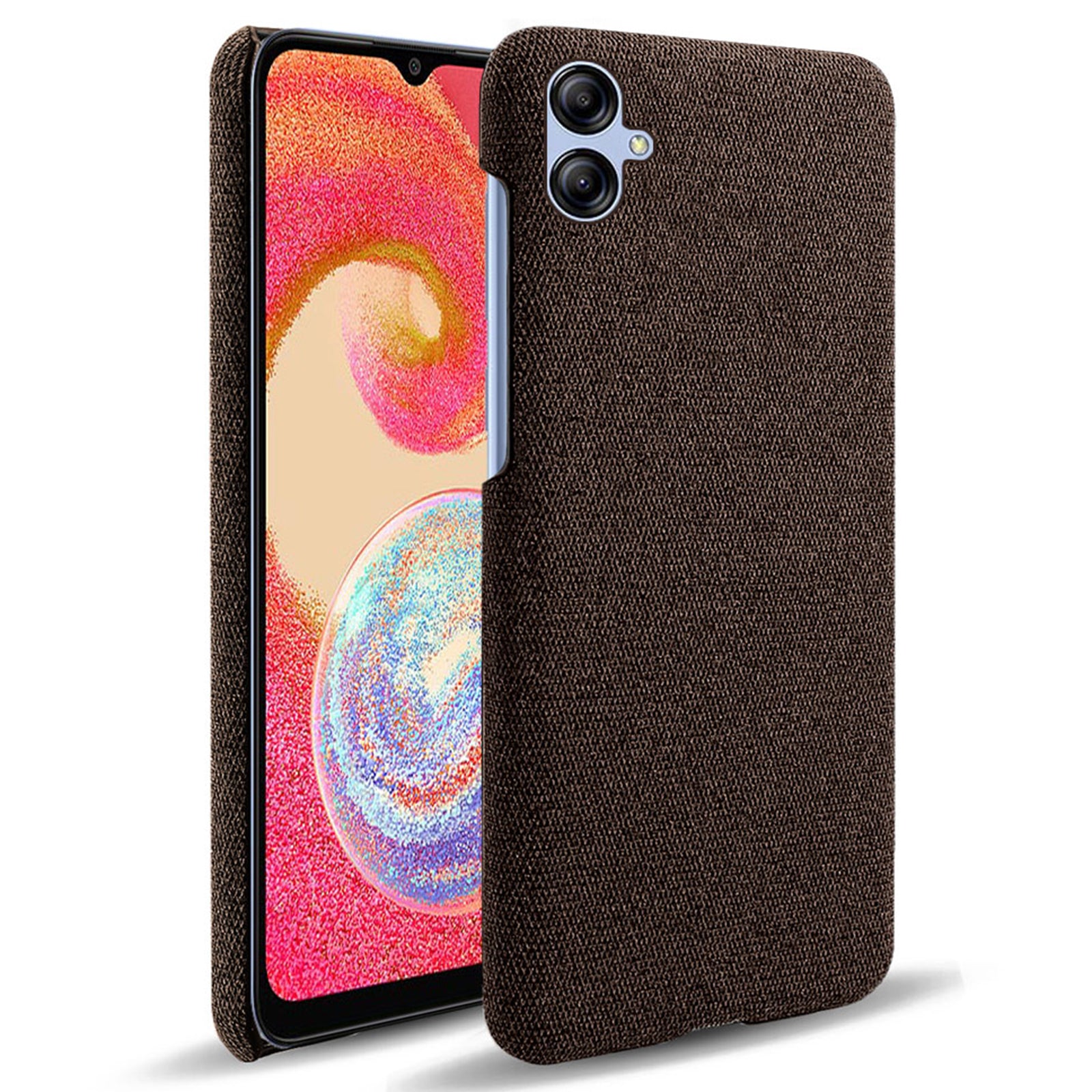 For Samsung Galaxy A04e 4G / F04 4G / M04 4G Phone Case Solid Color Hard PC+Cloth Phone Cover