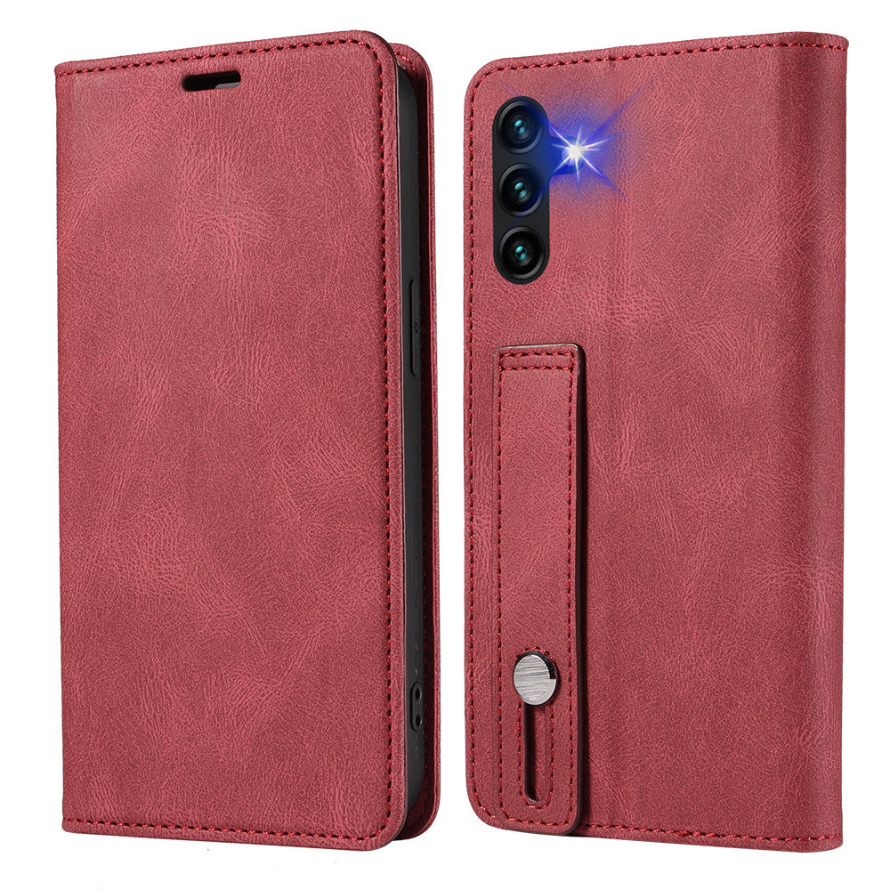 For Samsung Galaxy A54 5G Wristband Leather Phone Stand Case Wallet Magnetic Cell Phone Cover
