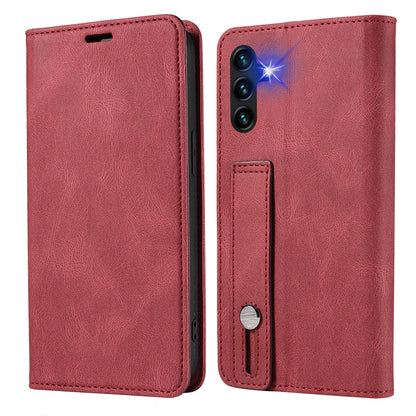 For Samsung Galaxy A54 5G Wristband Leather Phone Stand Case Wallet Magnetic Cell Phone Cover