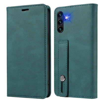 For Samsung Galaxy A54 5G Wristband Leather Phone Stand Case Wallet Magnetic Cell Phone Cover