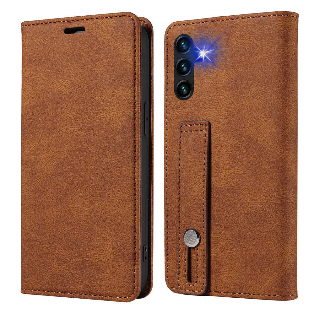For Samsung Galaxy A54 5G Wristband Leather Phone Stand Case Wallet Magnetic Cell Phone Cover