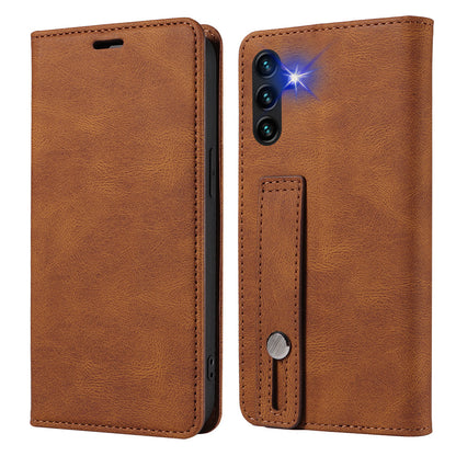 For Samsung Galaxy A54 5G Wristband Leather Phone Stand Case Wallet Magnetic Cell Phone Cover