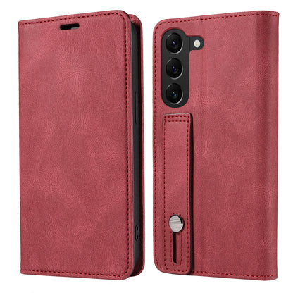 For Samsung Galaxy S23 Anti-Scratch Phone Case Wallet Wristband Leather Magnetic Phone Stand Cover