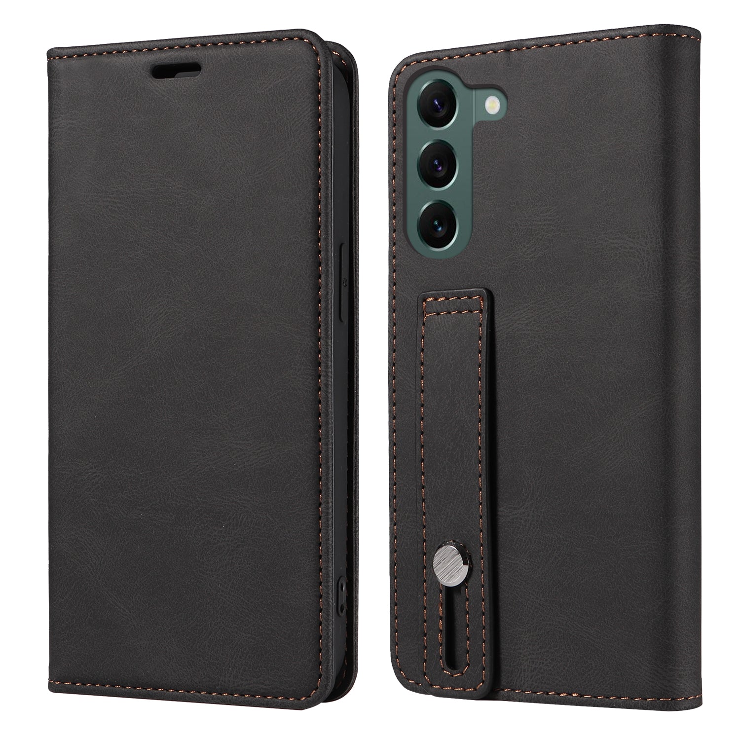 Wristband Leather Phone Stand Case for Samsung Galaxy S23+ , Wallet Magnetic Cell Phone Cover