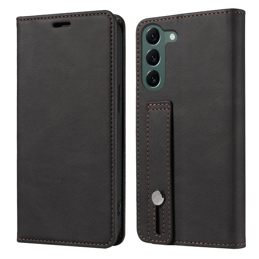 Wristband Leather Phone Stand Case for Samsung Galaxy S23+ , Wallet Magnetic Cell Phone Cover