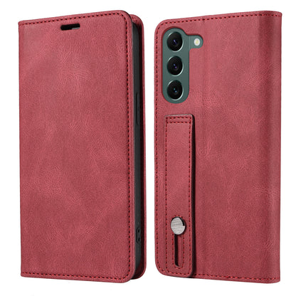 Wristband Leather Phone Stand Case for Samsung Galaxy S23+ , Wallet Magnetic Cell Phone Cover