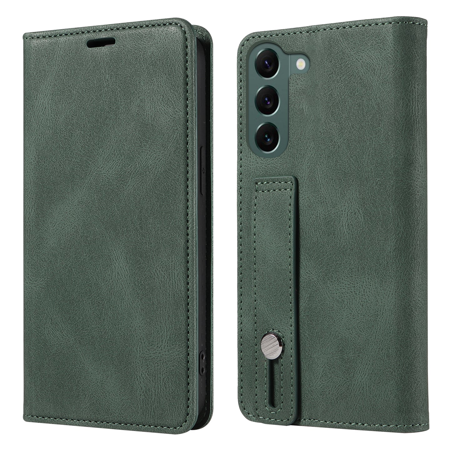 Wristband Leather Phone Stand Case for Samsung Galaxy S23+ , Wallet Magnetic Cell Phone Cover