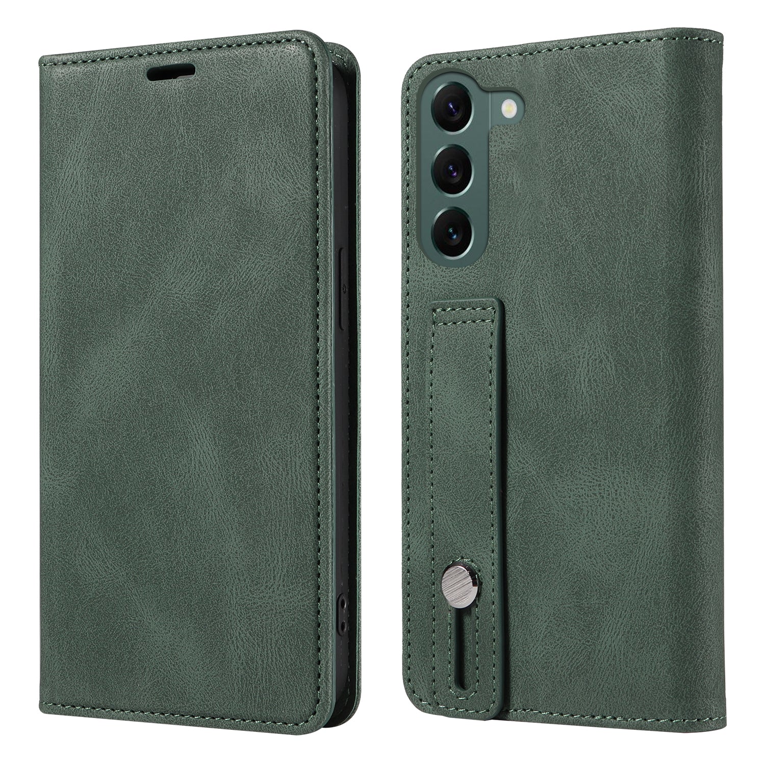 Wristband Leather Phone Stand Case for Samsung Galaxy S23+ , Wallet Magnetic Cell Phone Cover