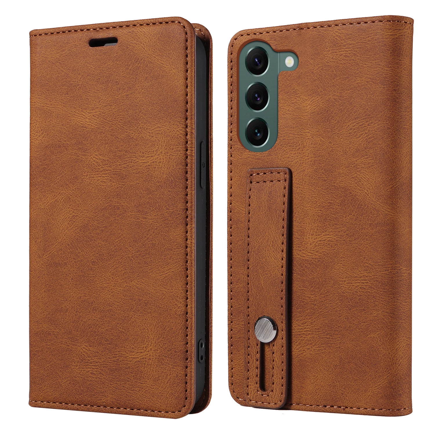 Wristband Leather Phone Stand Case for Samsung Galaxy S23+ , Wallet Magnetic Cell Phone Cover