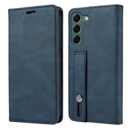 Wristband Leather Phone Stand Case for Samsung Galaxy S23+ , Wallet Magnetic Cell Phone Cover