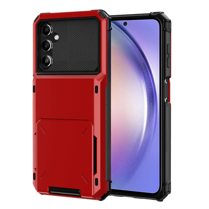 For Samsung Galaxy A54 5G TPU + PC Phone Case Cellphone Flip Card Holder Protective Shell