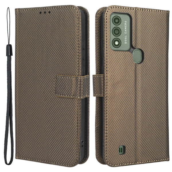 For Wiko Voix U616AT Wallet Case Diamond Texture PU Leather Flip Folio Stand Phone Cover