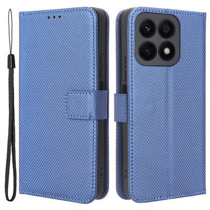 For Honor X8a 4G Wallet Phone Case Diamond Texture PU Leather Magnetic Flip Stand Cover