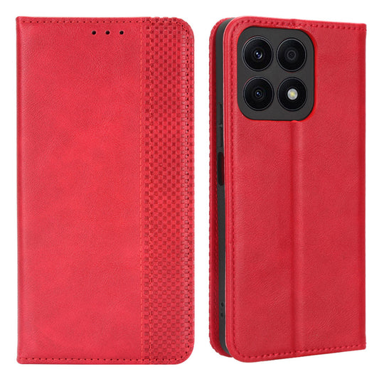 For Honor X8a 4G Retro PU Leather Flip Phone Case Stand Book Style Wallet Phone Cover