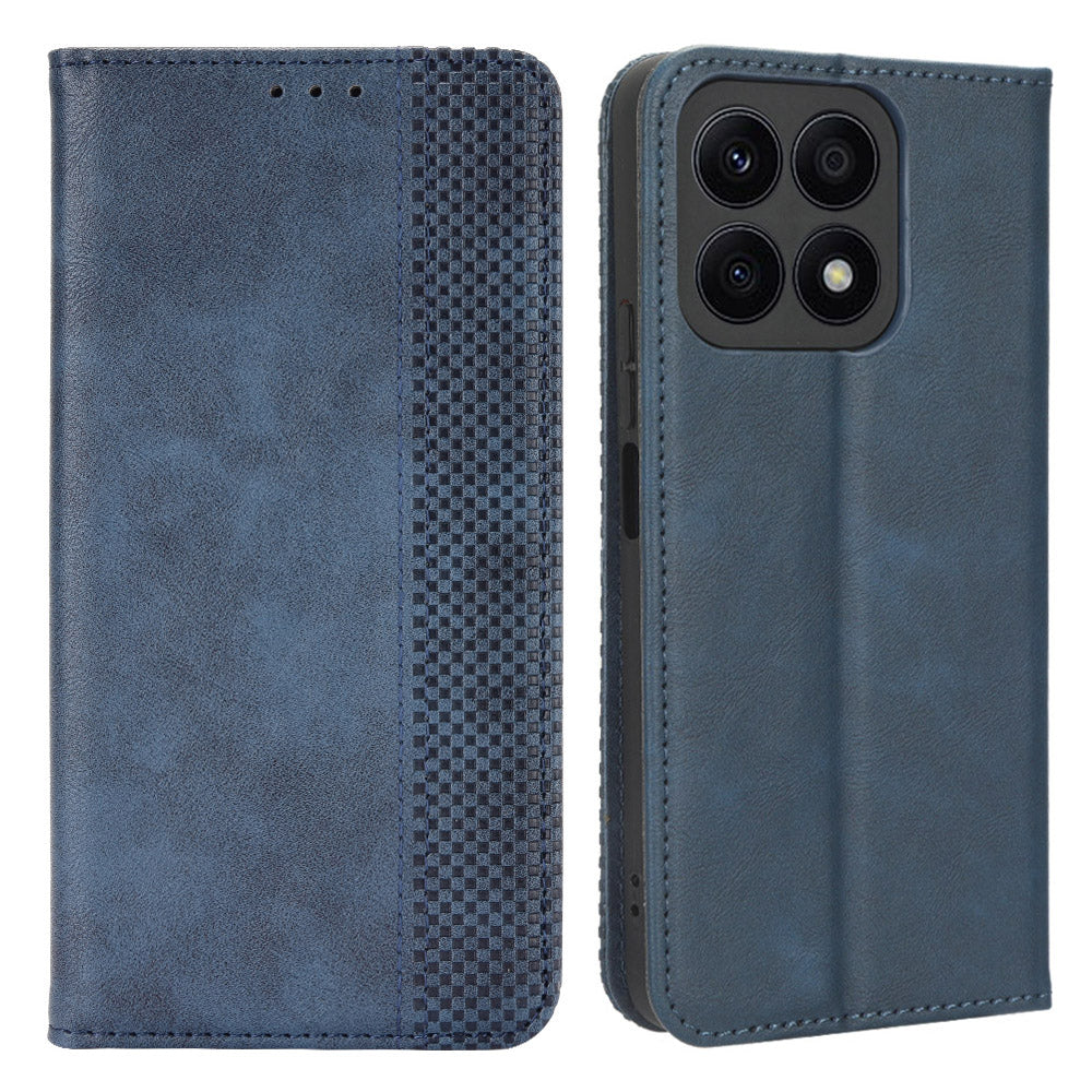 For Honor X8a 4G Retro PU Leather Flip Phone Case Stand Book Style Wallet Phone Cover