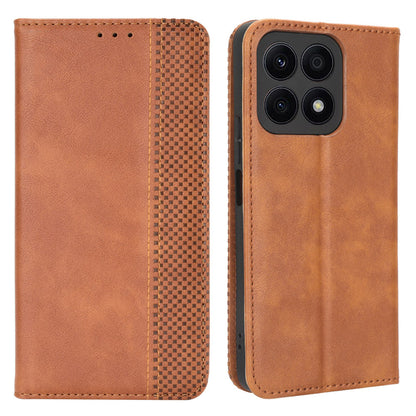 For Honor X8a 4G Retro PU Leather Flip Phone Case Stand Book Style Wallet Phone Cover