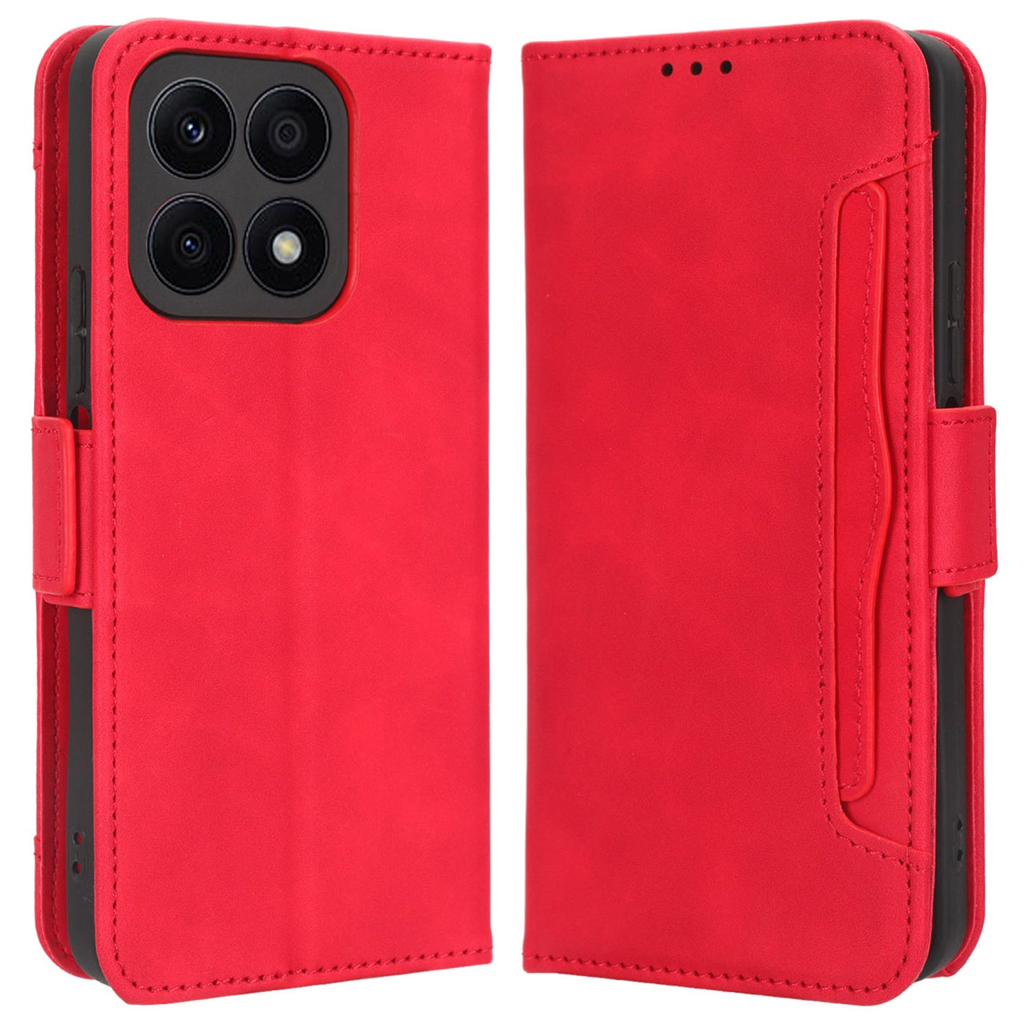 For Honor X8a 4G Wallet Flip Phone Cover PU Leather Stand Multiple Card Slots Case