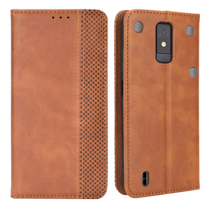 For ZTE Blade A32 Wallet Phone Case Retro Flip PU Leather Magnetic Absorption Stand Cover